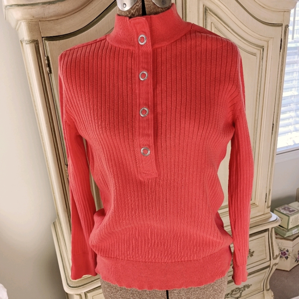 VTG "LAUREN, RALPH LAUREN" 70S ORANGE COTTON TOP!